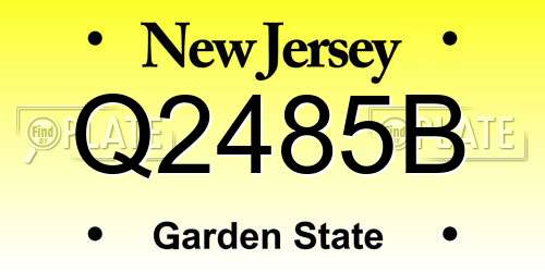 Q2485B New Jersey License Plate