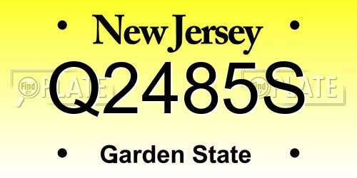 Q2485S New Jersey License Plate