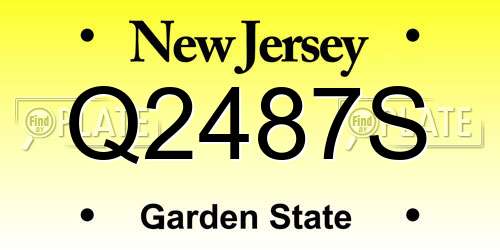Q2487S New Jersey License Plate