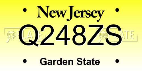 Q248ZS New Jersey License Plate
