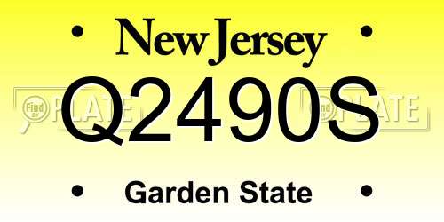 Q2490S New Jersey License Plate