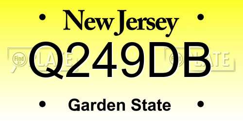 Q249DB New Jersey License Plate