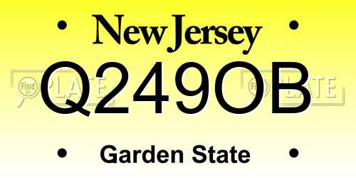 Q249OB New Jersey License Plate