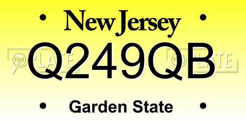Q249QB New Jersey License Plate