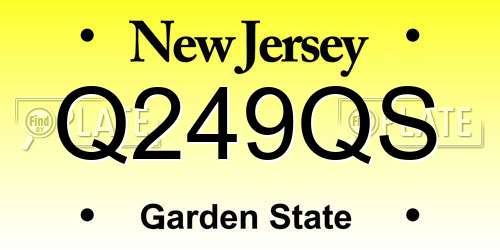 Q249QS New Jersey License Plate