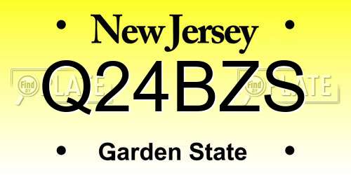 Q24BZS New Jersey License Plate