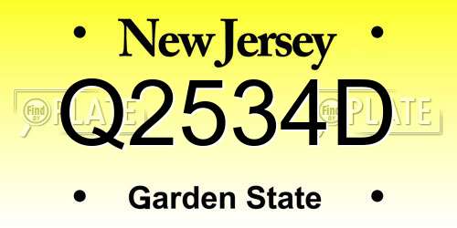 Q2534D New Jersey License Plate