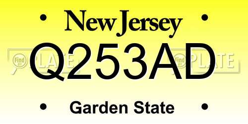 Q253AD New Jersey License Plate