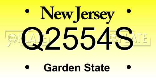 Q2554S New Jersey License Plate