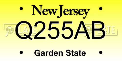 Q255AB New Jersey License Plate