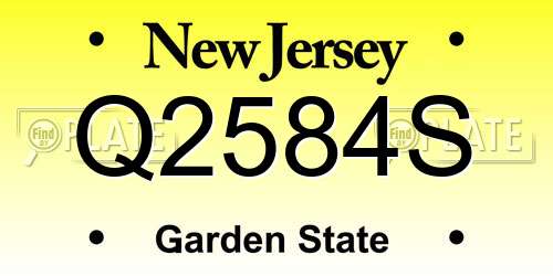 Q2584S New Jersey License Plate