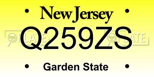 Q259ZS New Jersey License Plate