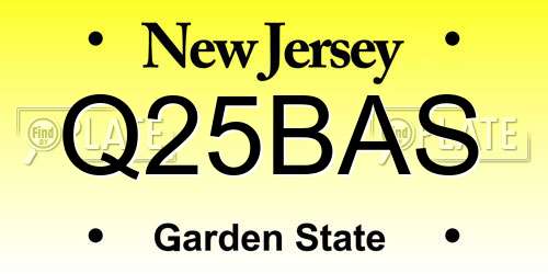 Q25BAS New Jersey License Plate