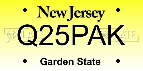 Q25PAK New Jersey License Plate