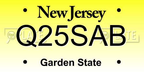 Q25SAB New Jersey License Plate