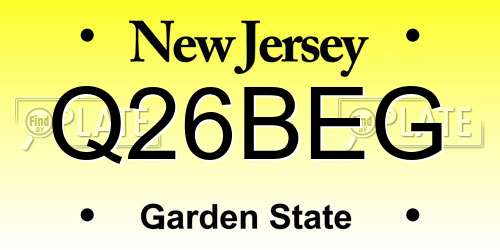 Q26BEG New Jersey License Plate