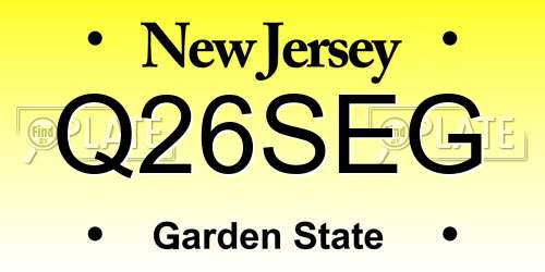 Q26SEG New Jersey License Plate