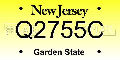 Q2755C New Jersey License Plate