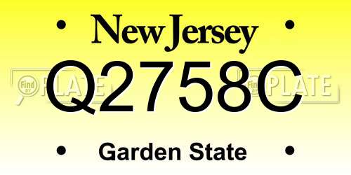 Q2758C New Jersey License Plate