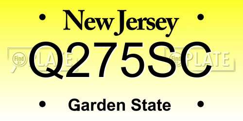 Q275SC New Jersey License Plate