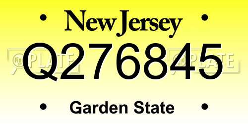 Q276845 New Jersey License Plate