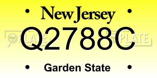 Q2788C New Jersey License Plate