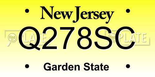 Q278SC New Jersey License Plate