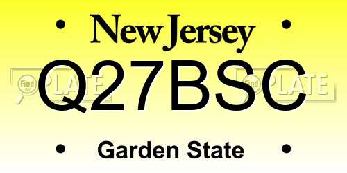 Q27BSC New Jersey License Plate