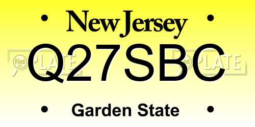 Q27SBC New Jersey License Plate