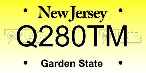 Q280TM New Jersey License Plate