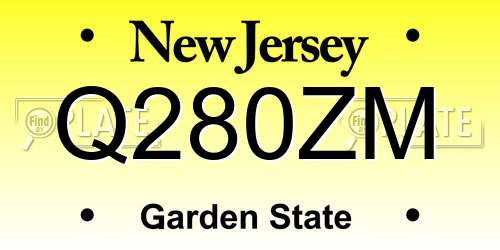 Q280ZM New Jersey License Plate