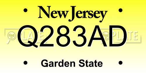 Q283AD New Jersey License Plate