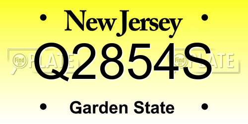 Q2854S New Jersey License Plate