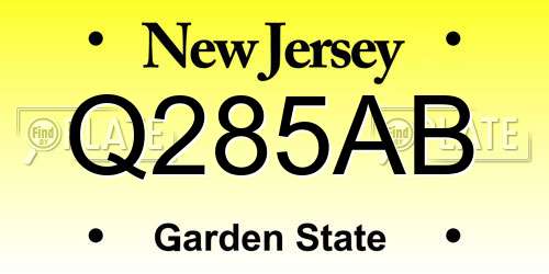 Q285AB New Jersey License Plate