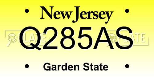 Q285AS New Jersey License Plate