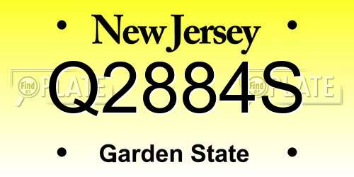 Q2884S New Jersey License Plate