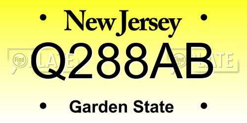 Q288AB New Jersey License Plate
