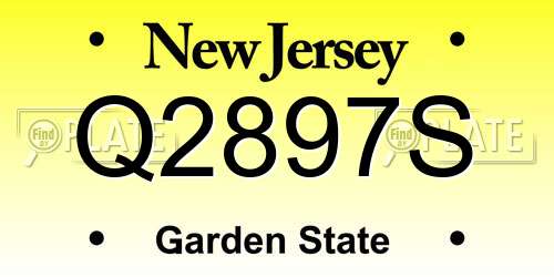 Q2897S New Jersey License Plate