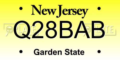 Q28BAB New Jersey License Plate