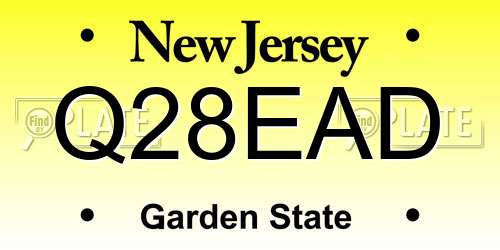 Q28EAD New Jersey License Plate