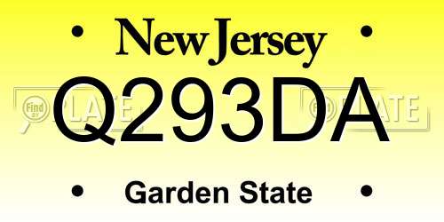 Q293DA New Jersey License Plate