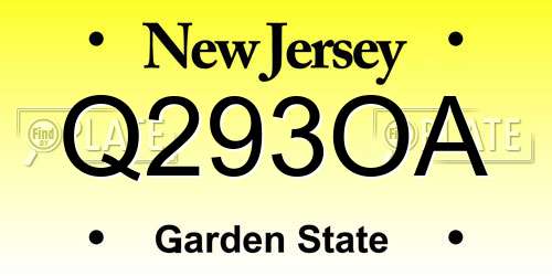 Q293OA New Jersey License Plate