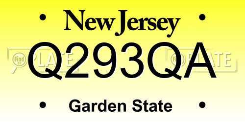 Q293QA New Jersey License Plate