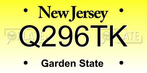 Q296TK New Jersey License Plate