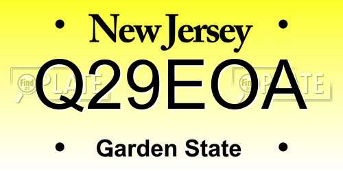 Q29EOA New Jersey License Plate