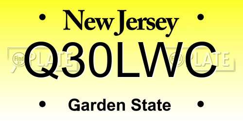 Q30LWC New Jersey License Plate
