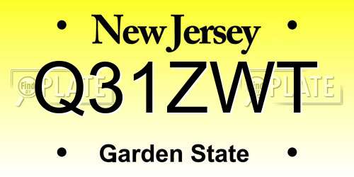Q31ZWT New Jersey License Plate