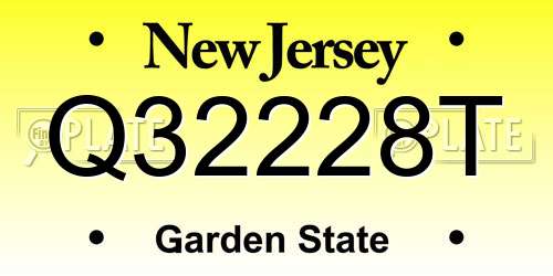 Q32228T New Jersey License Plate