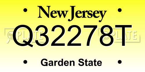 Q32278T New Jersey License Plate