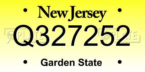 Q327252 New Jersey License Plate